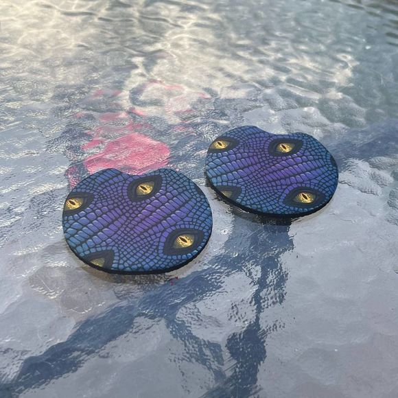 Purple Dragon Eyes Car Coasters 2 Pack - Picture 5 of 9